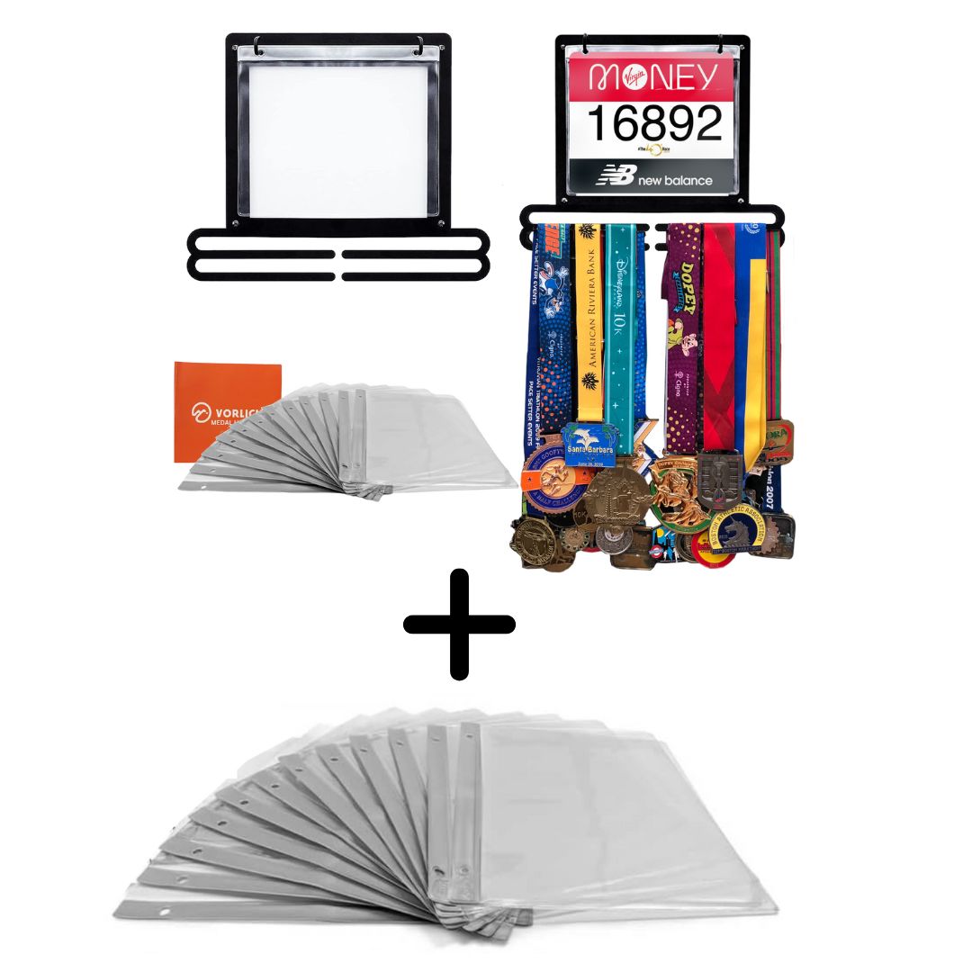 Race Bib and Medal Display & 20 Extra Display Sheets