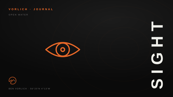 SIGHT — Vorlich Journal cover: orange outline eye pictogram on black with contour rings