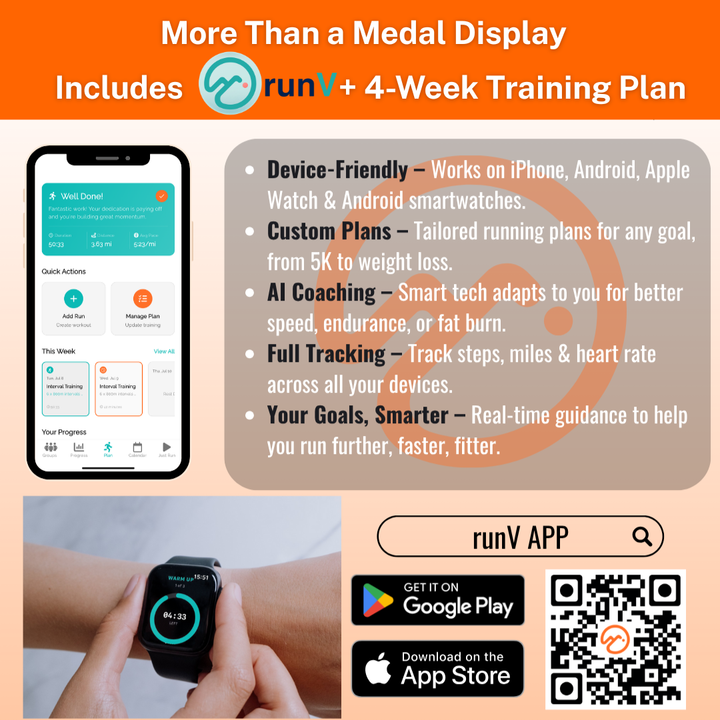 Vorlich Double Race Bib & Medal Display | XL Running Medal Hanger & Race Bib Holder