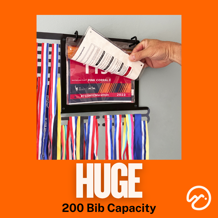 Vorlich Double Race Bib & Medal Display | XL Running Medal Hanger & Race Bib Holder