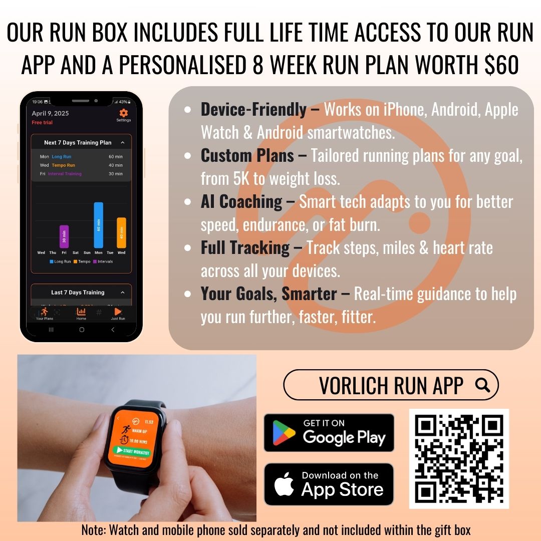 Vorlich® Running Gift Box – 13 Essential Items for Runners – Includes Run App, 8-Week Plan, Running Belt, Anti-Chafing Balm, LED Headtorch, Water Bottle & More