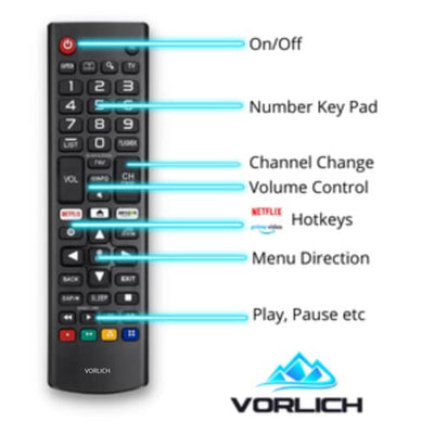 Vorlich® Universal LG Remote Control for LG Smart TVs - Compatible with all LG Smart TVs - Batteries Included