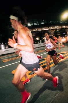 Night race in motion blur